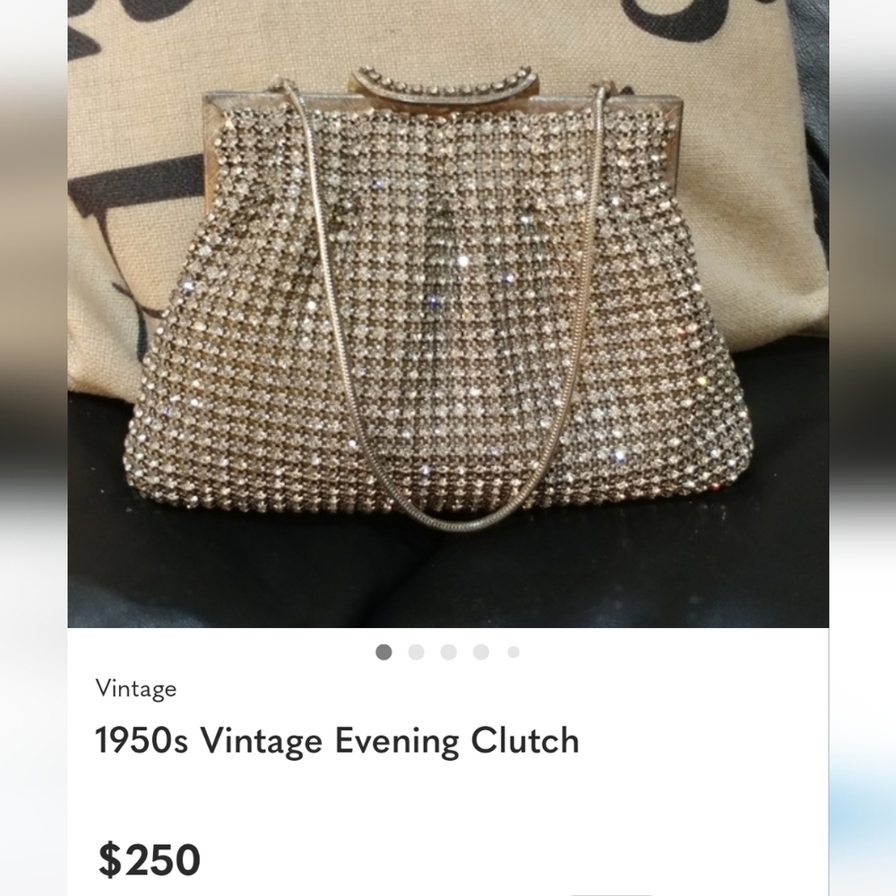 Vintage Crystal Beaded Bag - Picture 9 of 11